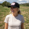 FAITH, Women's Trucker Patch Hat, Camo or Black