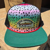Fish Around & Find Trout, Rainbow Trout Print Patch Hat, Unisex