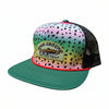 Fish Around & Find Trout, Rainbow Trout Print Patch Hat, Unisex