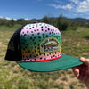 Fish Around & Find Trout, Rainbow Trout Print Patch Hat, Unisex