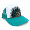 Feather Western Trucker Hats in Turquoise, Limited Edition