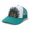 Feather Western Trucker Hats in Turquoise, Limited Edition