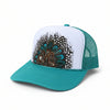 Feather Western Trucker Hats in Turquoise, Limited Edition