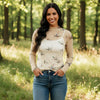 Sheer Mallard Duck Mock Neck Mesh Top, Women's Limited Edition
