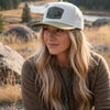 Waterproof Sweat Resistant Antler Topography Patch Hat, Green/Ivory