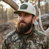 Waterproof Sweat Resistant Antler Topography Patch Hat, Green/Ivory