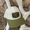 Waterproof Sweat Resistant Antler Topography Patch Hat, Green/Ivory