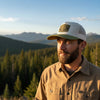 Waterproof Sweat Resistant Antler Topography Patch Hat, Green/Ivory