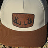 Antler Topography Patch Hat, Waterproof Sweat Resistant, Brown/Ivory