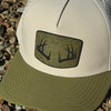 Waterproof Sweat Resistant Antler Topography Patch Hat, Green/Ivory