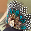 Camo Guinea Fowl Feather Trucker Hats, Optional Shotgun Shell, Handmade