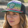 Rainbow Trout Print Trucker Patch Hat, Unisex