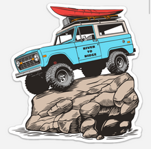   6 x 6 large sticker from River to Ridge Clothing, copyright, offroad classic logo of bronco 