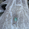Elk Antler Necklace, Sterling Silver Chain, Green Aventurine