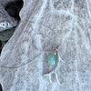 Elk Antler Necklace, Sterling Silver Chain, Green Aventurine