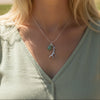 Elk Antler Necklace, Sterling Silver Chain, Green Aventurine