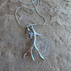 Elk Antler Necklace, Sterling Silver Chain, Crystal
