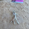 Elk Antler Necklace, Sterling Silver Chain, Crystal