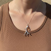Elk Antler Necklace, Sterling Silver Chain, Crystal