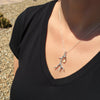 Elk Antler Necklace, Sterling Silver Chain, Crystal