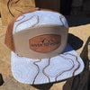 River to Ridge Topography Print Patch Hat, White & Tan