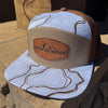 River to Ridge Topography Print Patch Hat, White & Tan