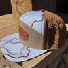 River to Ridge Topography Print Patch Hat, White & Tan