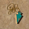 Arrowhead Necklace, Teal Jasper Stone