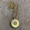 Shotgun Shell Necklace, Gold Ball Chain
