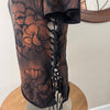 Gritty but Pretty, Handmade Cut, Beaded, Braided & Dyed, Women's Floral T