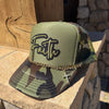 FAITH, Embelished Camo Trucker Hat w/ Chain & Cross