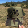 FAITH, Embelished Camo Trucker Hat w/ Chain & Cross
