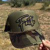 FAITH, Embelished Camo Trucker Hat w/ Chain & Cross