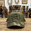 FAITH, Embelished Camo Trucker Hat w/ Chain & Cross