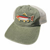 Women's Fishing Patch, Hidden Ponytail Opening, Vintage Washed Hat