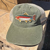 Women's Fishing Patch, Hidden Ponytail Opening, Vintage Washed Hat