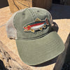 Women's Fishing Patch, Hidden Ponytail Opening, Vintage Washed Hat