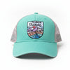 I'd Rather Be Outside, Women's Teal Hat w/ Ponytail Opening