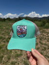 I'd Rather Be Outside, Women's Teal Hat w/ Ponytail Opening