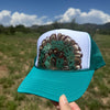 Feather Western Trucker Hats in Turquoise, Limited Edition