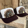Western Feather Brown Trucker Hats w/ Optional Shotgun Shell, Limited Edition
