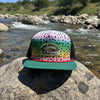 Fish Around & Find Trout, Rainbow Trout Print Patch Hat, Unisex