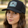 Feral but Forgiven, Raccoon Metal Patch Trucker Hat