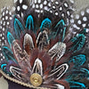 Camo Feather Western Trucker Hats, Optional Shotgun Shell or 30.06