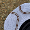 Topography Print Waterproof Leather Antler Patch Hat, White & Tan