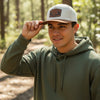 Antler Topography Patch Hat, Waterproof Sweat Resistant, Brown/Ivory