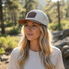 Antler Topography Patch Hat, Waterproof Sweat Resistant, Brown/Ivory