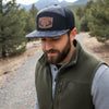 Topography Waterproof Antler Leather Patch Hat, Green or Brown Patch