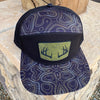 Topography Waterproof Antler Leather Patch Hat, Green or Brown Patch