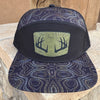 Topography Waterproof Antler Leather Patch Hat, Green or Brown Patch